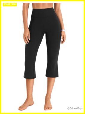 High Waist Capri Flare Yoga Pants Ruched Booty Lifting Seamless Leggings